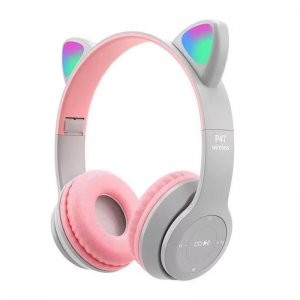 Umoub Noise Cancelling Wireless Headphones BT 5.0 LED Lights Earphones Girls Game Cat Ear Headphones With Mic